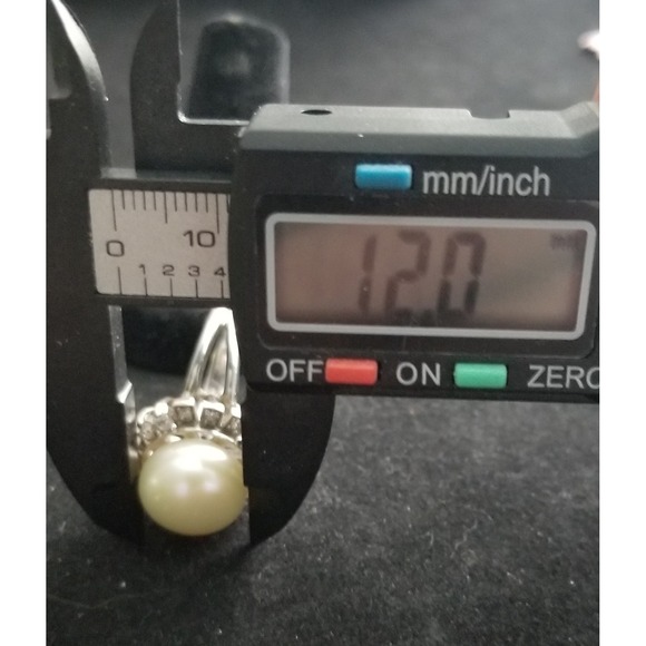 925 Silver Signed LUC CN‎ Pearl Ring Size 8 - Picture 3 of 7